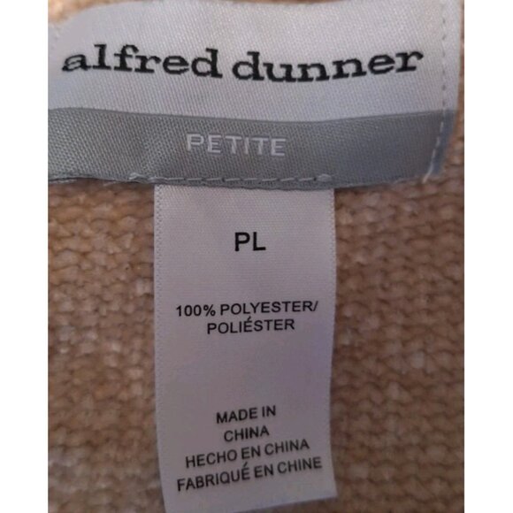Alfred Dunner Women’s Petite Large Tan Long Sleeve Wrap Sweater - Picture 3 of 5